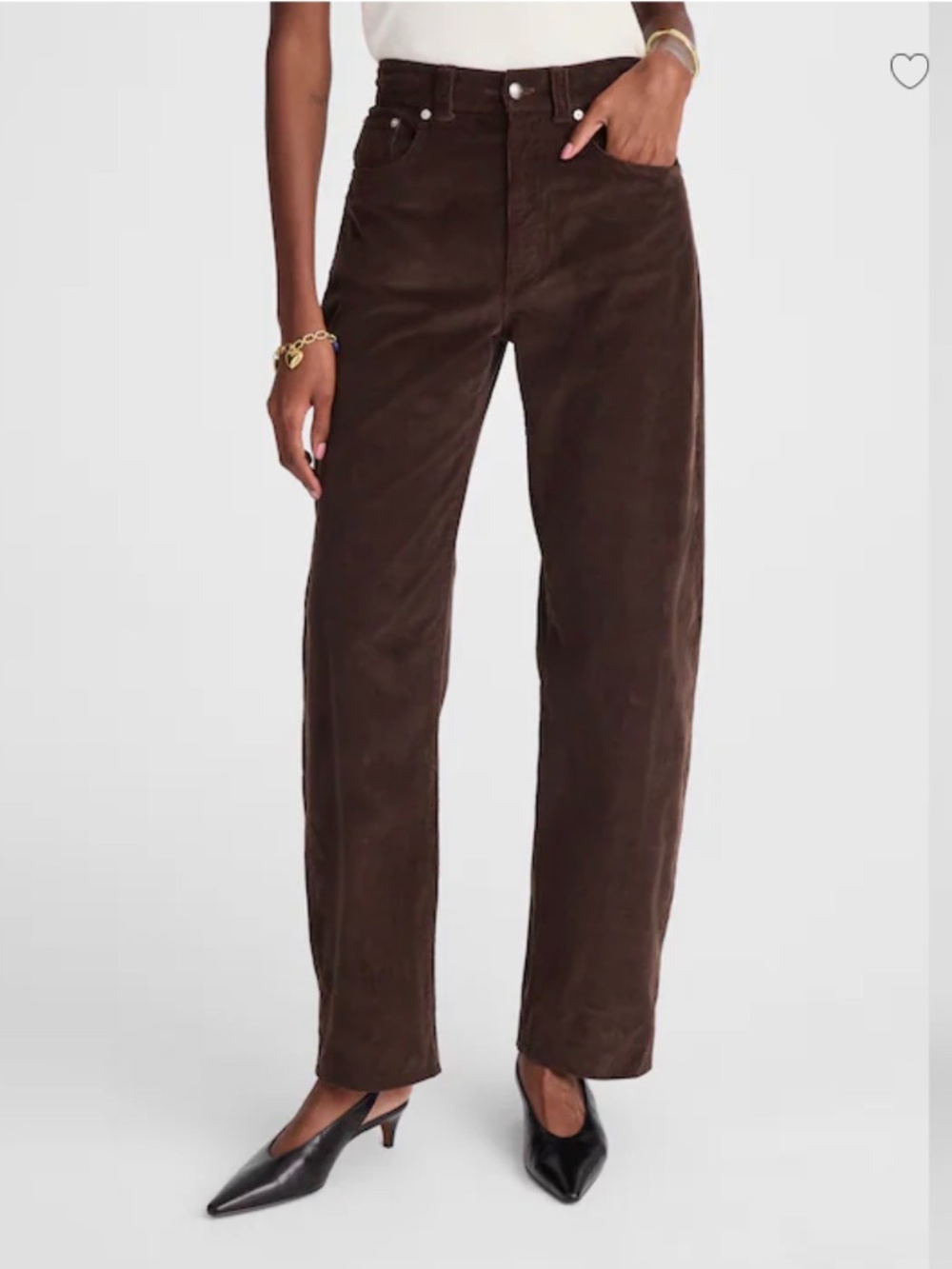 NWT Madewell The Balloon Pant Corduroy Dark Carob Barrel Size 30 Tall B